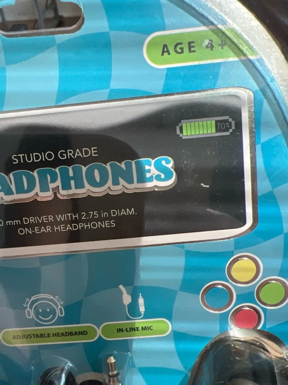 Studio Grade Black On-Ear Headphones with Inline Mic